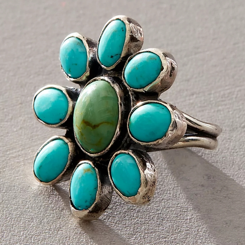 Turquoise Sterling Silver Ring Size 8